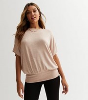 New Look Camel Fine Knit Batwing Top